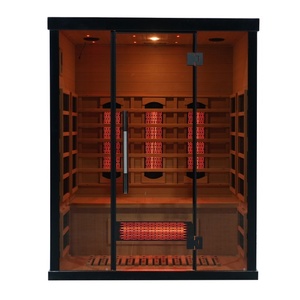 ห้องซาวน่าอินฟราเรดคาร์บอนแบบเต็มสเปกตรัม สีดำ สำหรับ 3 คน ขายดี - Product Image 2