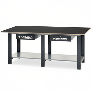 Fasano Tools <b>Workbench</b> <b>Steel</b> Frame 60x30 Inch Heavy Duty Garage Workshop Table With Storage Shelf - Product Image 2