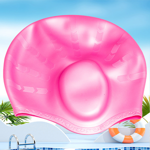 xinyixuan Bonnet de bain en silicone avec couvre-oreilles, antidérapant, imperméable, pour cheveux longs et courts - Product Image 3