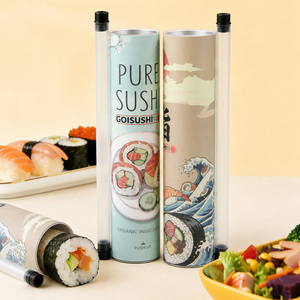 Nuevo Envase Ecológico Personalizado para Llevar, Tubo Push Pop para <span class=keywords><strong>Sushi</strong></span>, Contenedor Ecológico para <span class=keywords><strong>Sushi</strong></span> Push Pop - Product Image 1