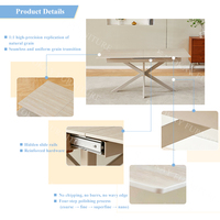 Table à manger extensible et réglable 6 places, design moderne et luxueux, avec pieds en métal et plateau en céramique, fabrication OKAY.