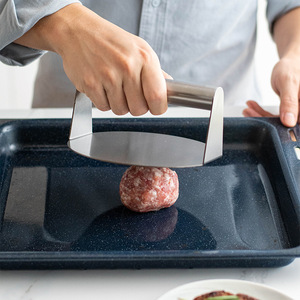 Prensa para parrilla cuadrada redonda de acero inoxidable, prensa antiadherente para carne de hamburguesa, prensa multiusos para carne de hamburguesa para <span class=keywords><strong>plancha</strong></span> - Product Image 3