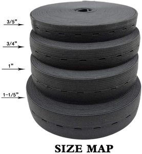 Bán Buôn 15-25Mm Dệt Kim Rộng Màu Đen Spool May Nút Lỗ Ban Nhạc Đàn Hồi/Quần Áo Cho Quần Áo Mang Thai - Product Image 2