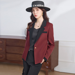 White Blazer Women Splicing Design Suit Jacket For Office Wear - Product Image 4