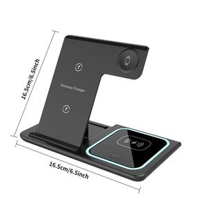 Chargeur sans fil trois-en-un ZongX, support pliable pour téléphone, écouteurs et montre connectée, type à ventouse, vente en gros directe usine - Product Image 2