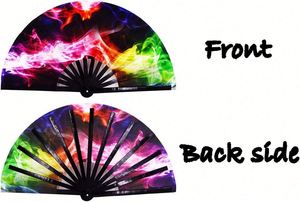 Wholesale Custom Sublimation Printed <b>Large</b> Bamboo Folding Handheld <b>Fan</b> for Wedding Parties Handmade Bamboo Crafts - Product Image 3
