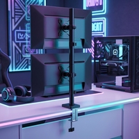 Nuevo Soporte de Brazo Doble para Monitor de Aleación de Acero para Pantallas de 17-32 Pulgadas, Giro de 90°, Inclinación de 40°, Altura Ajustable, Abrazadera/Anillo de Sujeción, Cable