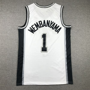 Tenues de basketball américaines brodées les plus populaires # 1 <span class=keywords><strong>Maillot</strong></span> de basket-ball Victor Wembanyama des <span class=keywords><strong>San</strong></span> <span class=keywords><strong>Antonio</strong></span> <span class=keywords><strong>Spurs</strong></span> pour homme - Product Image 2