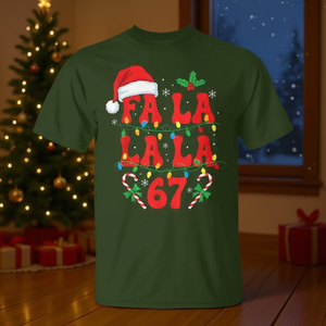 Fa La La La 67 T-shirt de Noël avec motif de memes de vacances, vêtements pour hommes - Product Image 3