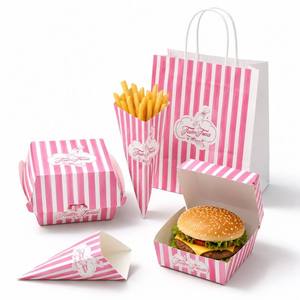 Fast Food Packaging Free Sample Takeout Container for Food Grade Paper <b>Burger</b> <b>Box</b> Fried Chicken ENTEN Factory Direct - Product Image 1