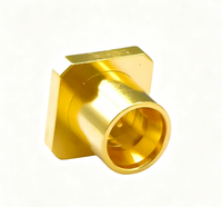 Connecteur de base d'antenne PCB SSMP-JHD-4-WP 50 Ohm DC-18GHz, connecteur coaxial vertical à double broche de positionnement en laiton plaqué or
