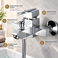 Nouveau produit Fournisseur d'usine Ensemble de douche mural à poignée unique avec fonction pluie en acier inoxydable, ensemble d'accessoires de douche