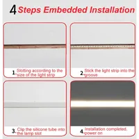 Tube LED néon encastrable DIY avec revêtement en gel de silicone, diffuseur souple linéaire blanc flexible intégré de 1M à 15M pour bande LED COB 5050 2835