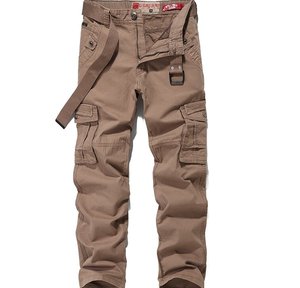 2026 BAWANGCHENG <span class=keywords><strong>Pantalon</strong></span> cargo décontracté pour homme, taille mi-haute, couleur café, 100% coton respirant, style jogger, grande taille, pour l'extérieur, <span class=keywords><strong>avec</strong></span> poches latérales - Product Image 4
