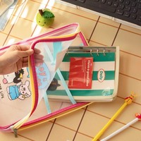 Pochette de présentation transparente en nylon personnalisable avec fermeture éclair, format A4/A5, pour documents scolaires et organisateur de papiers – Idéale pour vos affaires
