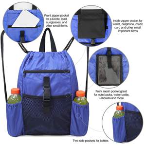 2024 New Fashion Drawstring Waterproof <b>String</b> <b>Bags</b> With Side Pocket for Men Women Sports Drawstring <b>Bag</b> - Product Image 3