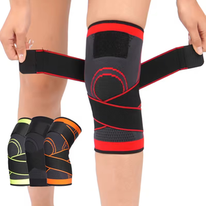 Genouillère de sport respirante, fine, élastique, réglable, avec double bande de compression - Product Image 1