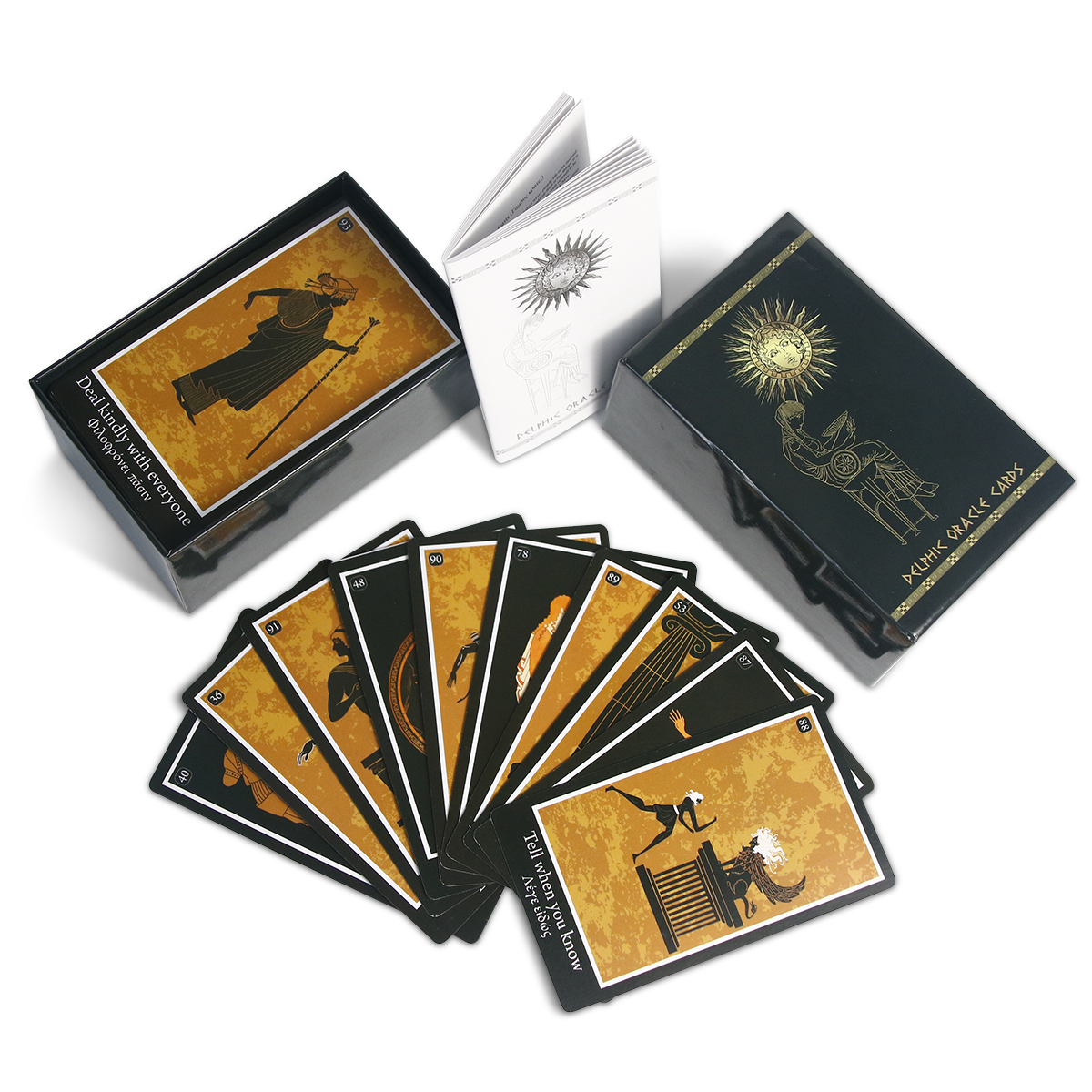 OEM дешевая пользовательская печать 78 карт ведьм Ангел золотой черный таро и жесткая коробка набор с руководством Оптовая Таро колода карты