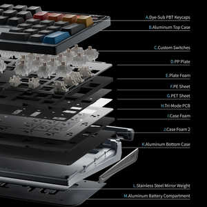 Teclado Mecánico Personalizado con Interruptor Magnético Inalámbrico DP 104 --- Interruptores Lineales Blue Sky y Rye - Product Image 6