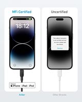 Câble USB C vers iOS Anker 310, 3 pieds/6 pieds, tressé en nylon, 8 broches, certifié MFi pour iPhone 14, 13, 12