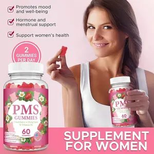 Gummies sans sucre pour le soulagement des périodes Gummies PMS d'équilibre hormonal pour le soulagement des douleurs menstruelles des femmes Gummies de soutien PMS