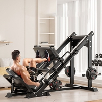 VIGFIT Appareil Commercial 2-en-1 Leg Press et Hack Squat à Charge de Plaques pour le Renforcement Musculaire du Bas du Corps, Équipement de Fitness Professionnel