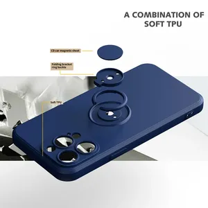<span class=keywords><strong>Coque</strong></span> de téléphone en <span class=keywords><strong>silicone</strong></span> souple magnétique pour <span class=keywords><strong>iPhone</strong></span> 16 15 14 13 12 11 17 Pro Max XS XR Plus <span class=keywords><strong>SE</strong></span> <span class=keywords><strong>2022</strong></span>, avec support d'anneau intégré - Product Image 4