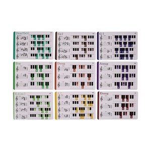 Carte d'accords de <span class=keywords><strong>piano</strong></span> Tableau d'accords de <span class=keywords><strong>piano</strong></span> Tableau des doigts 120pcs Cartes codées en couleur pour débutants en <span class=keywords><strong>piano</strong></span> Apprenants en musique Papier cuivré - Product Image 5