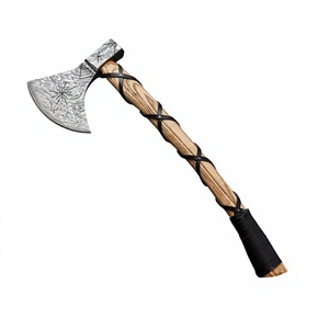 Hacha de tala con hoja de acero forjado y mango de madera, hacha ancha con funda de cuero, herramienta para talar árboles, equipo de supervivencia al aire libre - Product Image 6