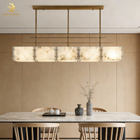 Penjualan Langsung Pabrik Lampu Gantung Linear Alabaster Alami Mewah Sederhana Gaya Nordik Spanyol Berkualitas Tinggi untuk Ruang Makan