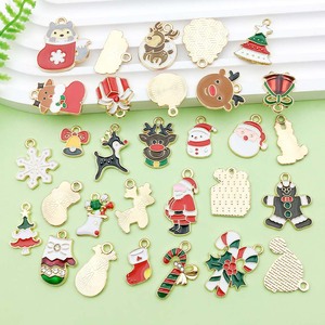Christmas Alloy Charms Set 30Pcs Cartoon Santa Reindeer Snowman DIY Jewelry Accessories For Bracelets Necklaces Gift - Product Image 4