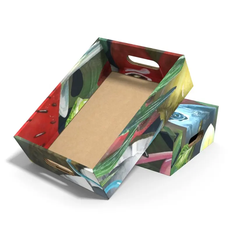 Boîte de papier d'expédition de produits agricoles en papier kraft écologique Boîte d'emballage de fruits orange banane biodégradable
