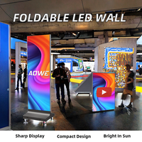 Vente directe d'usine, écran tactile LED haute résolution personnalisable, affiche mobile pliable, publicité pour les magasins de détail et les métros