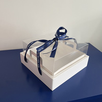 Boîte d'Emballage IMEE Style Français pour Gâteau avec Couvercle Transparent, Cadeau pour Thé de l'Après-midi, Boîte pour Bougie, 8 et 10 Pouces