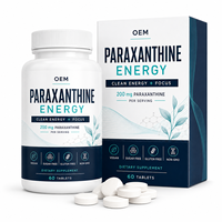 Comprimés Énergétiques de Paraxanthine Marque Blanche OEM ODM, Formule Personnalisée L-Théanine Taurine, Fourniture d'Emballage pour les Marques de Bien-être et de Concentration