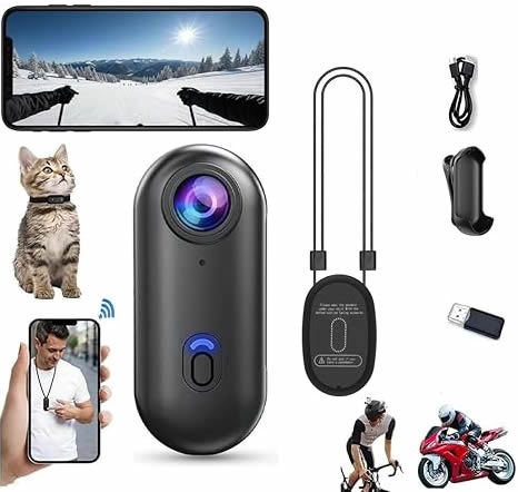 Mini Action Camera, 4k UHD Video Quality,Wearable Recording Camera, Waterproof Design, Perfect for Sports & Daily Use