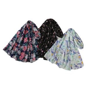 RTS Printed Women's Summer Polyester Hijab <b>Ethnic</b> Style Floral <b>Bandana</b> Breathable Long Pearl Chiffon Laser Cut for Muslims - Product Image 4