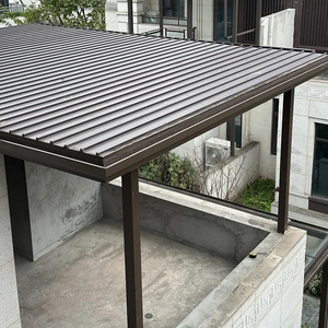 Pergola moderne minimaliste en aluminium, gazebo motorisé à lames orientables couleur personnalisée avec LED pour projets mondiaux - Product Image 6