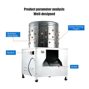 Cheap 220V China Stainless Steel Big Automatic Poultry Feather Cleaning Peeling Removal Machine Chicking <strong>Chicken</strong> <strong>Plucker</strong> - Product Image 3