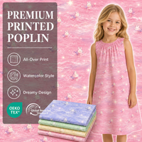 Nouvelle Arrivée Tissu Popeline de Coton Biologique Tissé à Imprimé Floral Respirant Personnalisable OEM pour Robes et Chemises d'Enfants, Artisanat de Confection