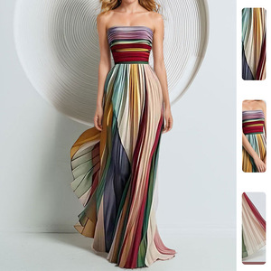 Strapless Office Party Dress - Elegant Midi Length - 2025 New Design