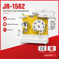 Imprimante flexographique industrielle JR-1562 pour étiquettes, machine d'impression multi-couleurs sur tissu pour étiquettes de vêtements et rubans en coton