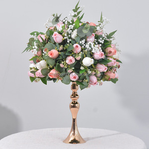 Centres de table floraux bleus personnalisés A142, boules de fleurs de rose en soie, centres de table artificiels en forme de boule de fleurs bleues pour table de mariage - Product Image 2