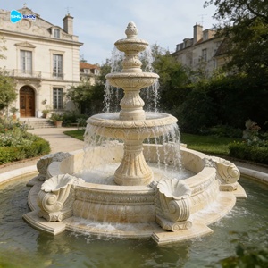 Grande <span class=keywords><strong>Fontana</strong></span> da Giardino per Esterni in Stile Europeo a 3 Livelli in Marmo Bianco Naturale - Product Image 3