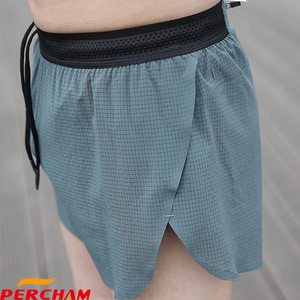 <span class=keywords><strong>Pantaloncini</strong></span> da Corsa <span class=keywords><strong>con</strong></span> Logo Personalizzato Fascia Elastica a Vita Alta Termosaldati <span class=keywords><strong>con</strong></span> <span class=keywords><strong>Tasche</strong></span> e Fodera Interna per Maratona - Product Image 3