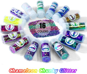 Wholesale 16‑Color Chameleon Chunky PET Glitter Color‑Shift <b>Sequins</b> For Nail <b>Art</b> Epoxy Resin DIY Craft Eyeshadow Decoration - Product Image 2