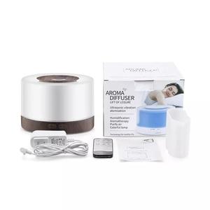 Difusor de aceites esenciales de madera eléctrico, mini humidificador de aceite de niebla ultrasónica, uso de Hotel portátil, difusor de Aroma de luz LED de 7 colores - Product Image 1