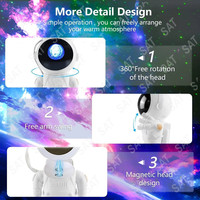 Veilleuse 3D Enfant Galaxie Nébuleuse Étoilée Projecteur de Plafond LED Astronautes pour Chambre Anniversaires