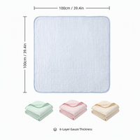 Serviette de Bain Bébé en Mousseline de Coton Bambou 6 Couches OEM ODM, Logo Personnalisé, Marque Privée, Vente en Gros Directe Usine, Impression Carrée