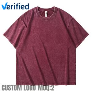 Custom 100% Heavyweight 230GSM Cotton T Shirt Oversize Men's Wash T-shirt High Street Style Men's Digital Printing tshirt - Product Image 1